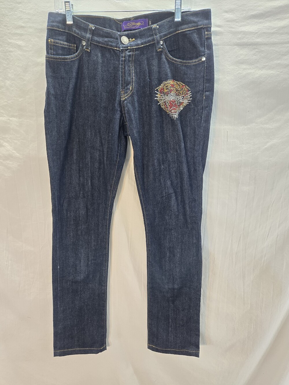Y2K Ed Hardy Women’s Size 30X30 Rhinestone Tiger Jeans